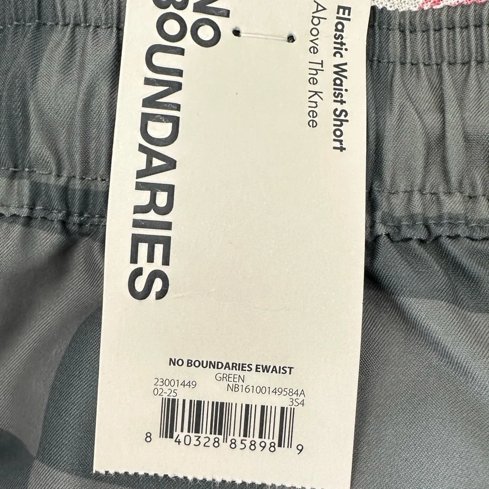 No Boundaries Men's Checkered Elastic Waist Swim Trunks, 6